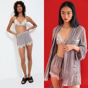 Sleeping With Jacques Julia Matching Bralette And Shorts Pajama Set NWT Platinum